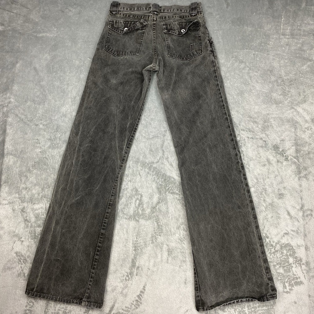 Rogan NYC Jeans Womens 26 Grey Stone Wash Flared Wide Leg Flap Pockets USA Made - Picture 7 of 12